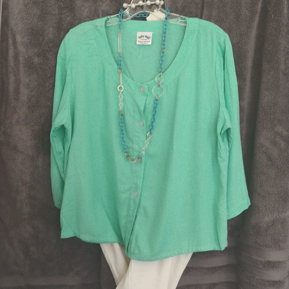 Light weight button down blouse